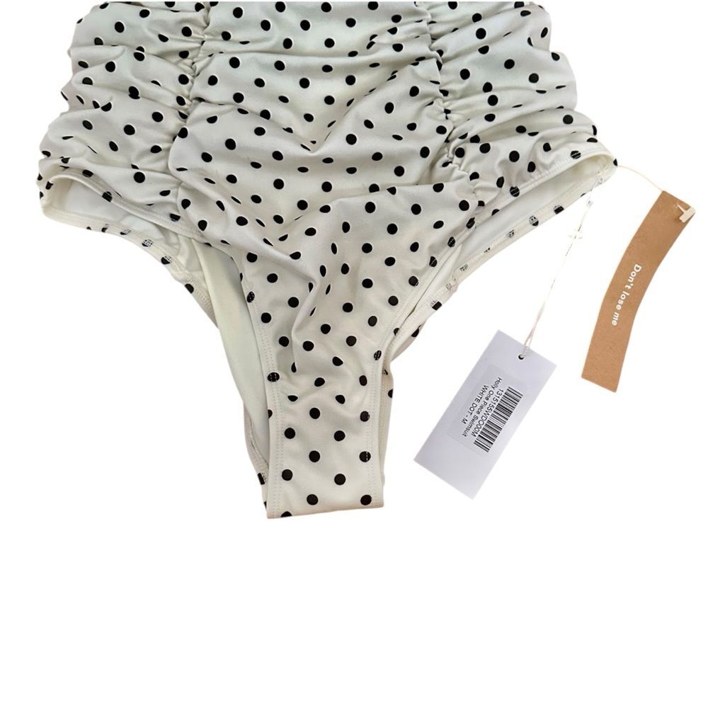 Reformation White and Black Polka Dot One Piece Swimsuit - Picture 3 of 9
